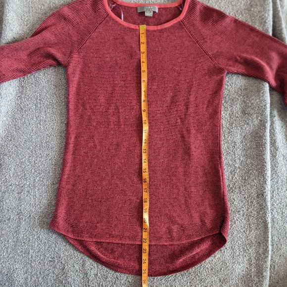 Jana salmon/coral ribbed cotton blend sweater, small - Picture 10 of 11